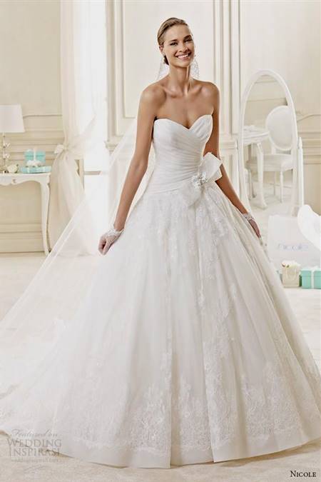 wedding dresses sweetheart neckline ball gown strapless lace