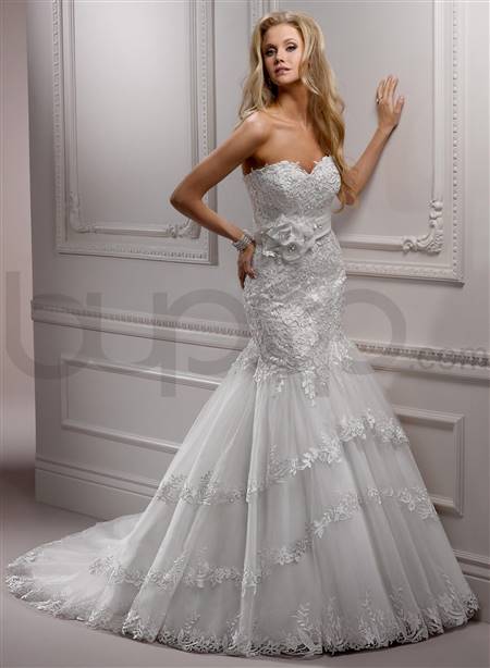 wedding dresses sweetheart neckline fit and flare lace