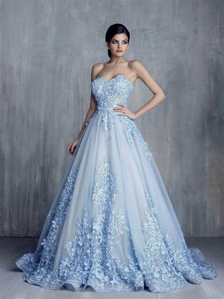 wedding dresses sweetheart neckline princess ball gown blue