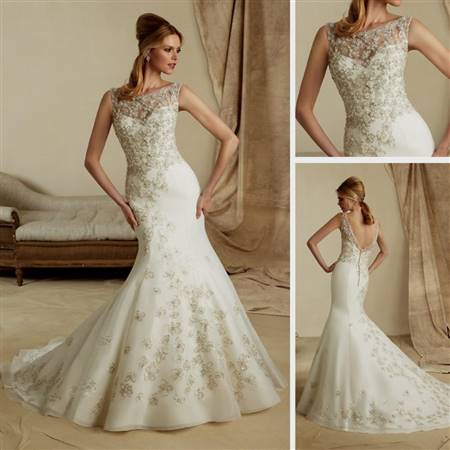 wedding dresses with lace back and front