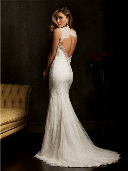 wedding dresses with open back mermaid
