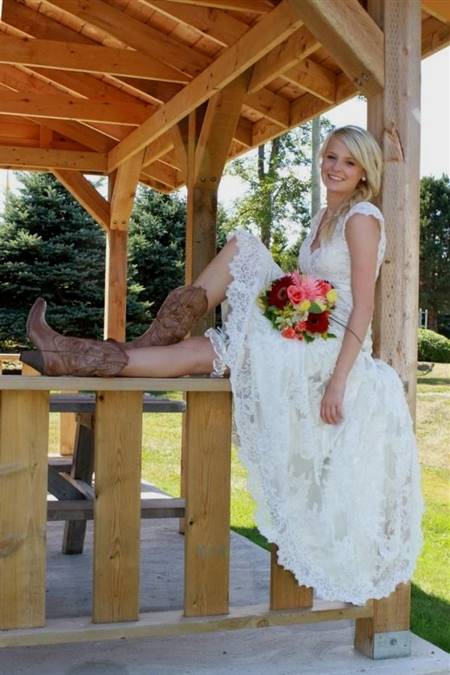 western wedding dress with boots