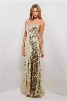 white and gold prom dresses