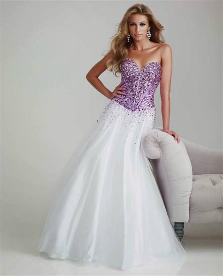 white and light purple wedding dresses