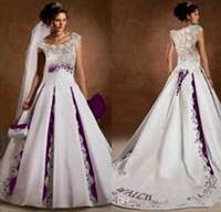 white and purple wedding dresses