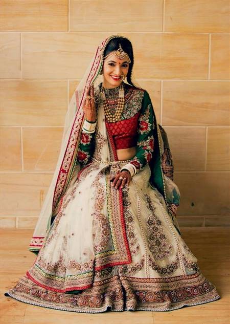 white and red indian wedding dresses