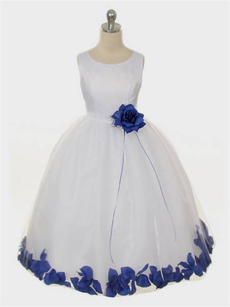 white and royal blue flower girl dresses