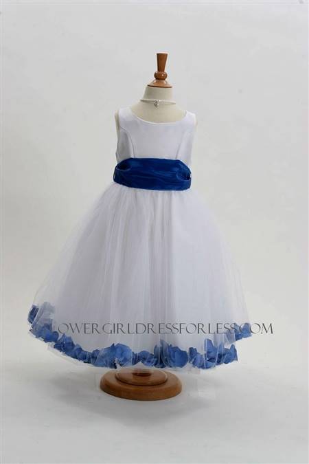 white and royal blue flower girl dresses