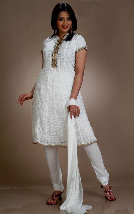 white chudidar dress patterns