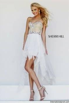 white high low prom dresses