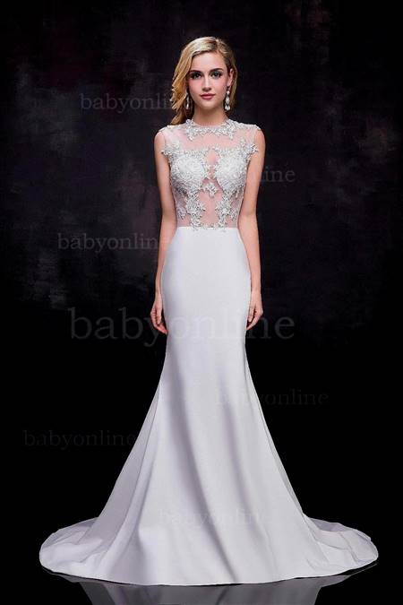 white lace mermaid prom dresses