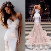 white lace prom dress