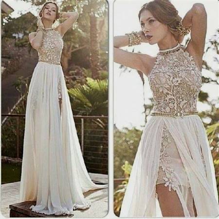 white lace prom dresses