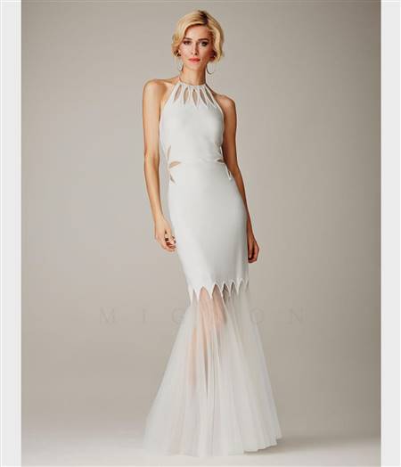 white mermaid prom dresses