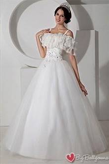 white off the shoulder ball gown