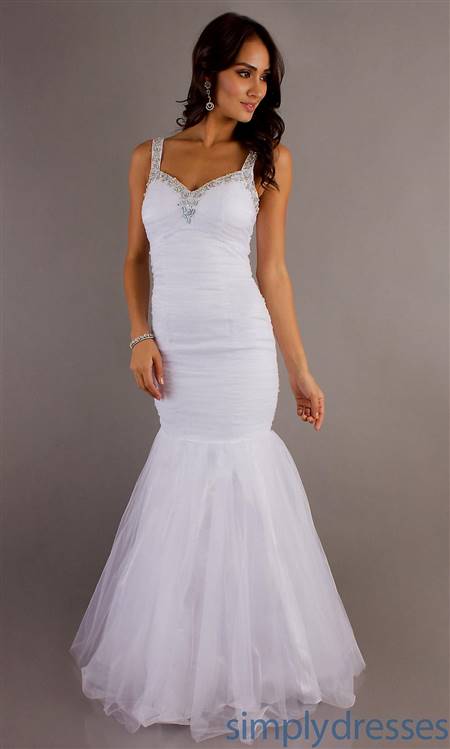 white prom dress mermaid