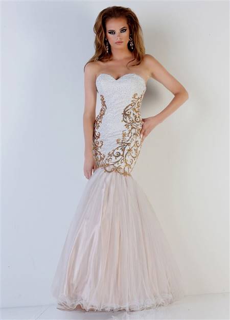 white prom dress mermaid