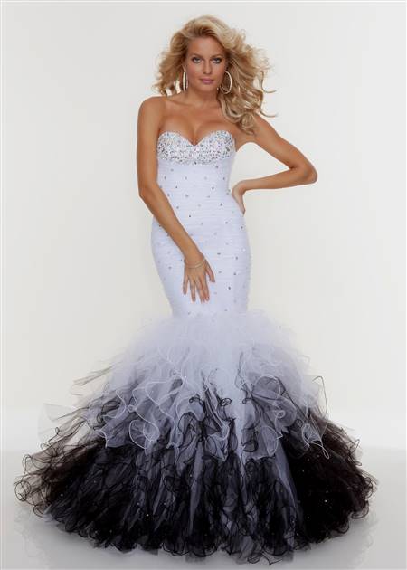 white sparkly mermaid prom dresses