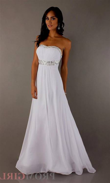 white strapless prom dresses