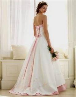 white wedding dresses with color accents