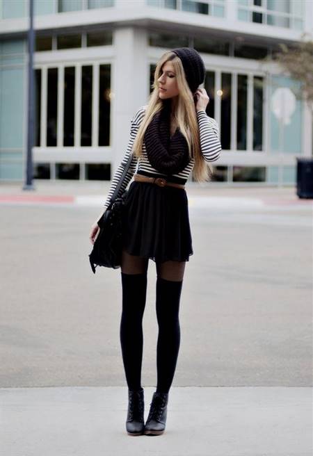 winter black dress outfit ideas