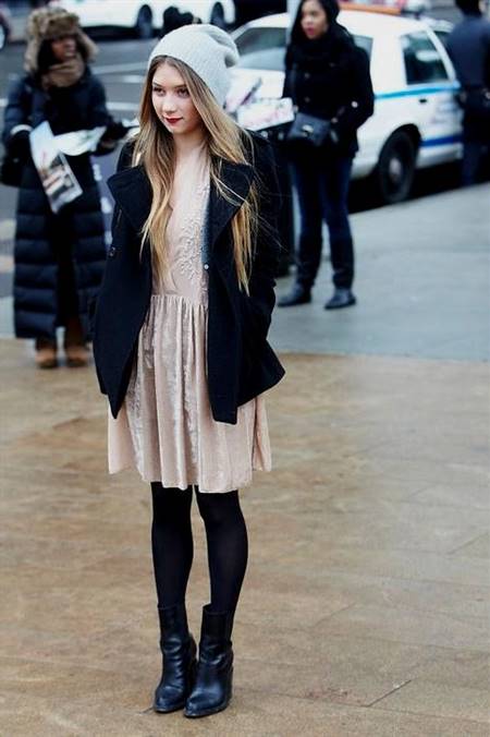winter black dress outfit ideas