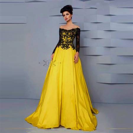 yellow and black ball gown