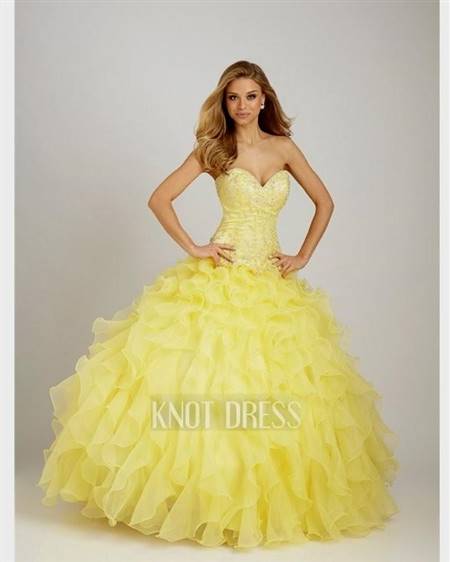 yellow ball gown dresses