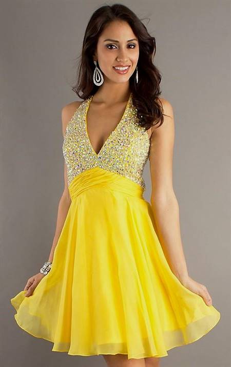 yellow dresses for graduation