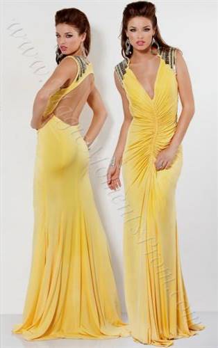 yellow jovani prom dresses