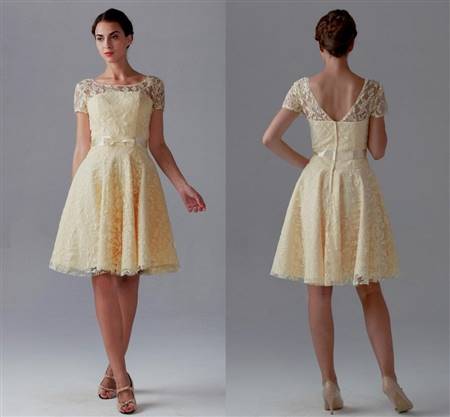 yellow lace bridesmaid dresses