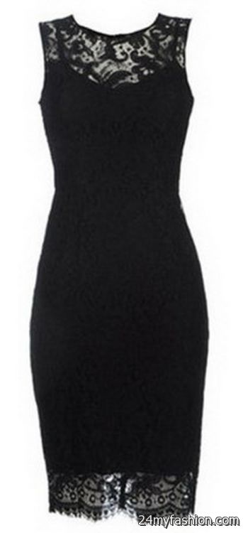 Black lace sheath dress review