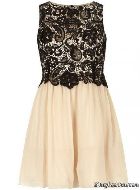 Cream and black lace dress review