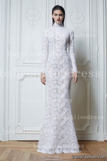 Lace white dress long