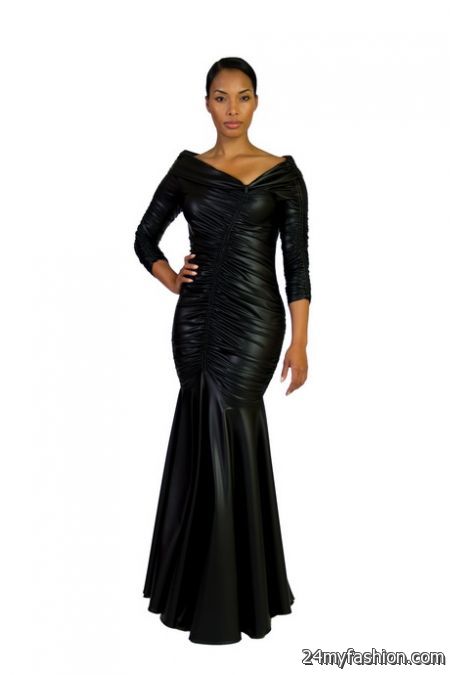 Leather evening gowns