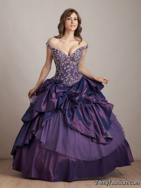 Purple ball gown dresses