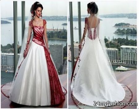 Red and white bridal gowns review