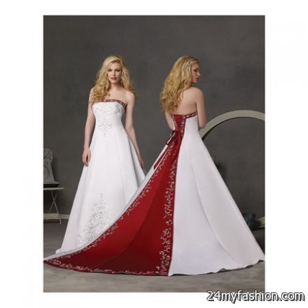 Red and white bridal gowns review