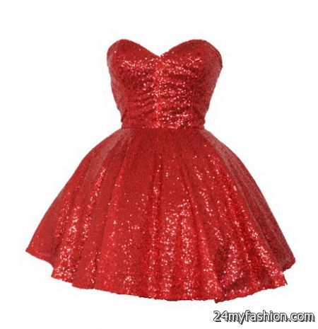 Red sequined dress
