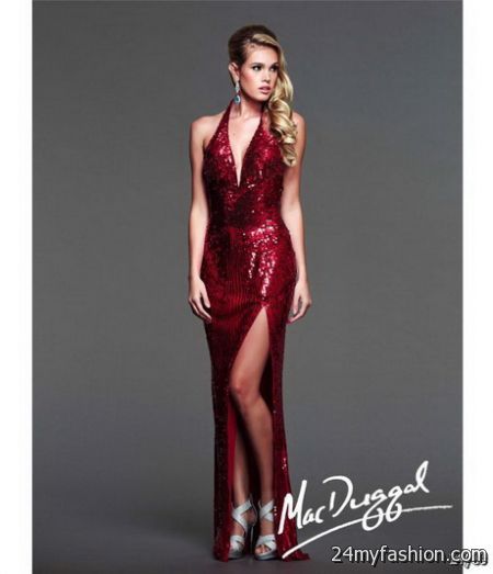 Red sequined dress