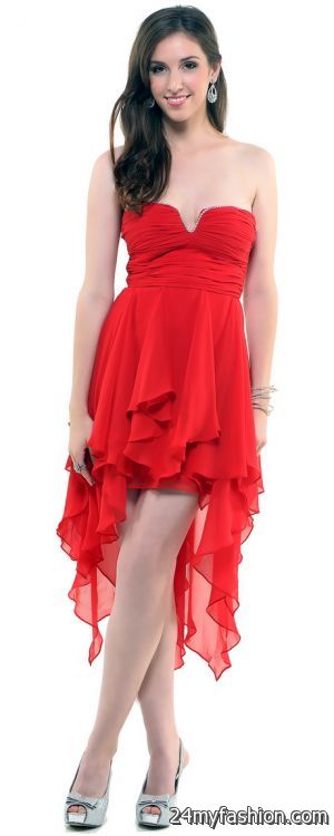Red strapless cocktail dress review