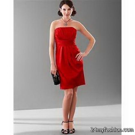 Red strapless cocktail dress review