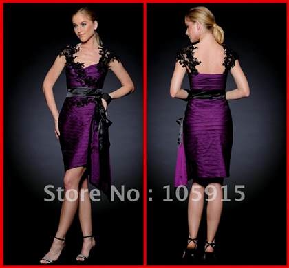 black and purple cocktail dress
