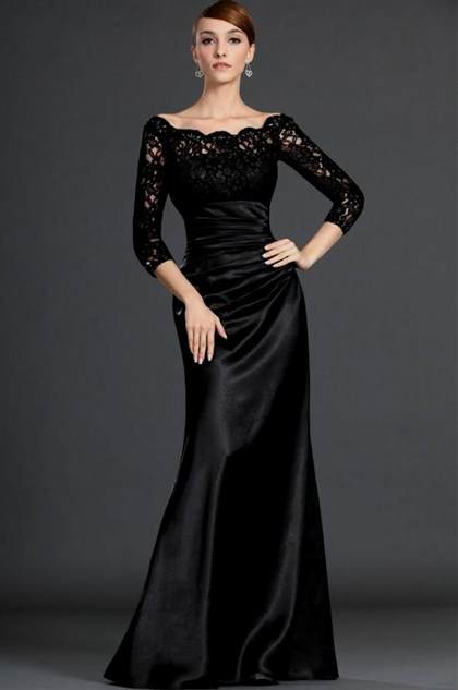 black ball gown with sleeves