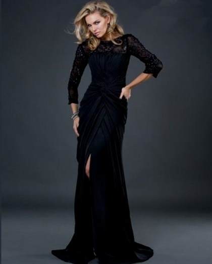 black ball gown with sleeves