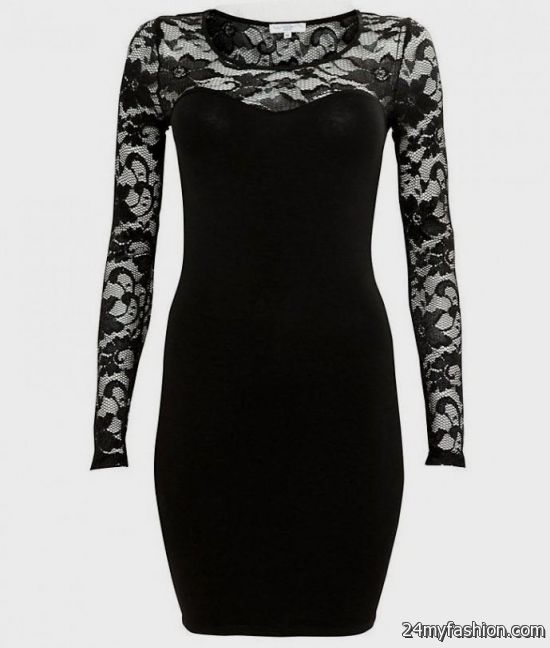 black lace sleeve dress review