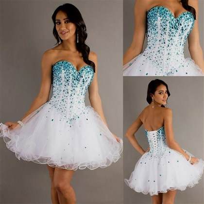 blue and white prom dresses