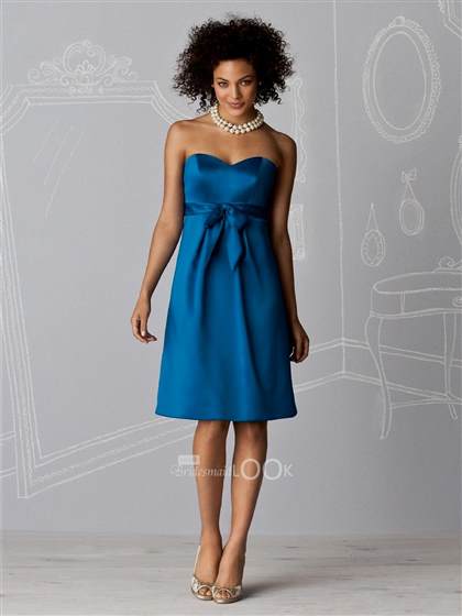 blue strapless cocktail dress