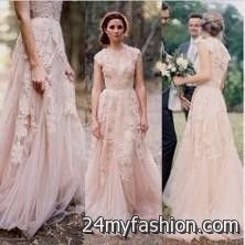 blush lace wedding dress with sleeves review