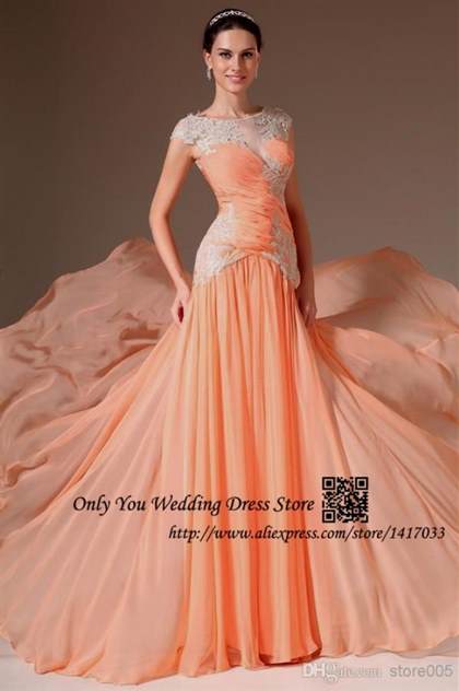 coral lace prom dresses